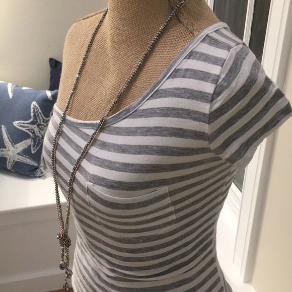 One Shoulder Stripe Fitted Top - Picture 2 of 8